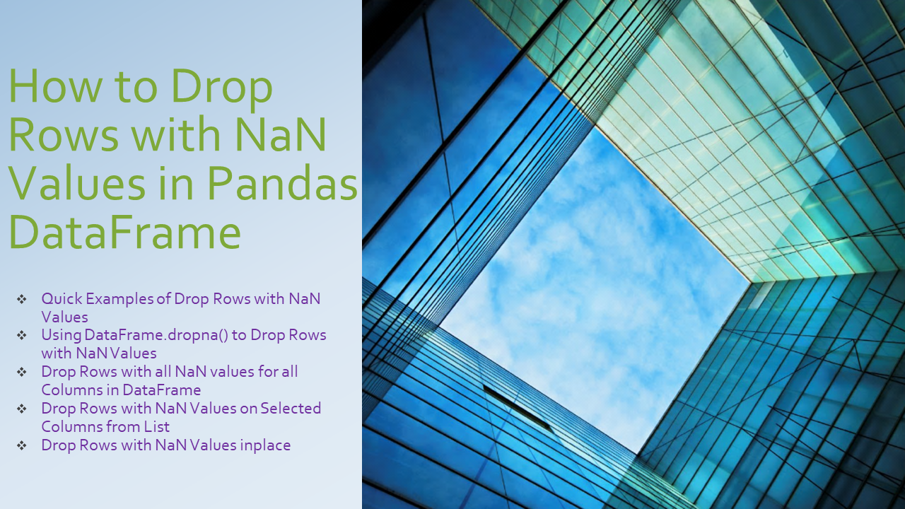 Read more about the article Pandas Drop Rows with NaN Values in DataFrame