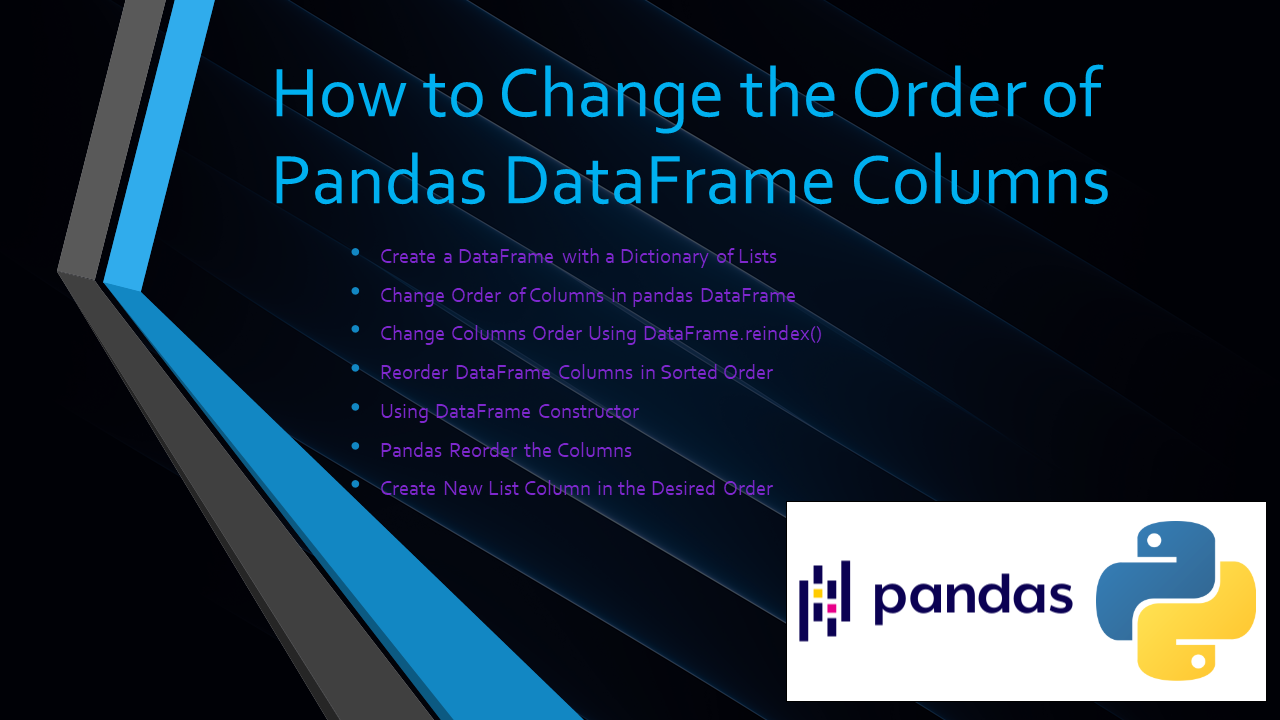 You are currently viewing Pandas – Change the Order of DataFrame Columns