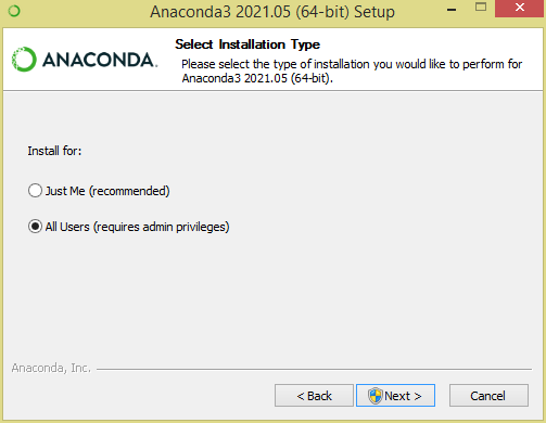 install anaconda for all users