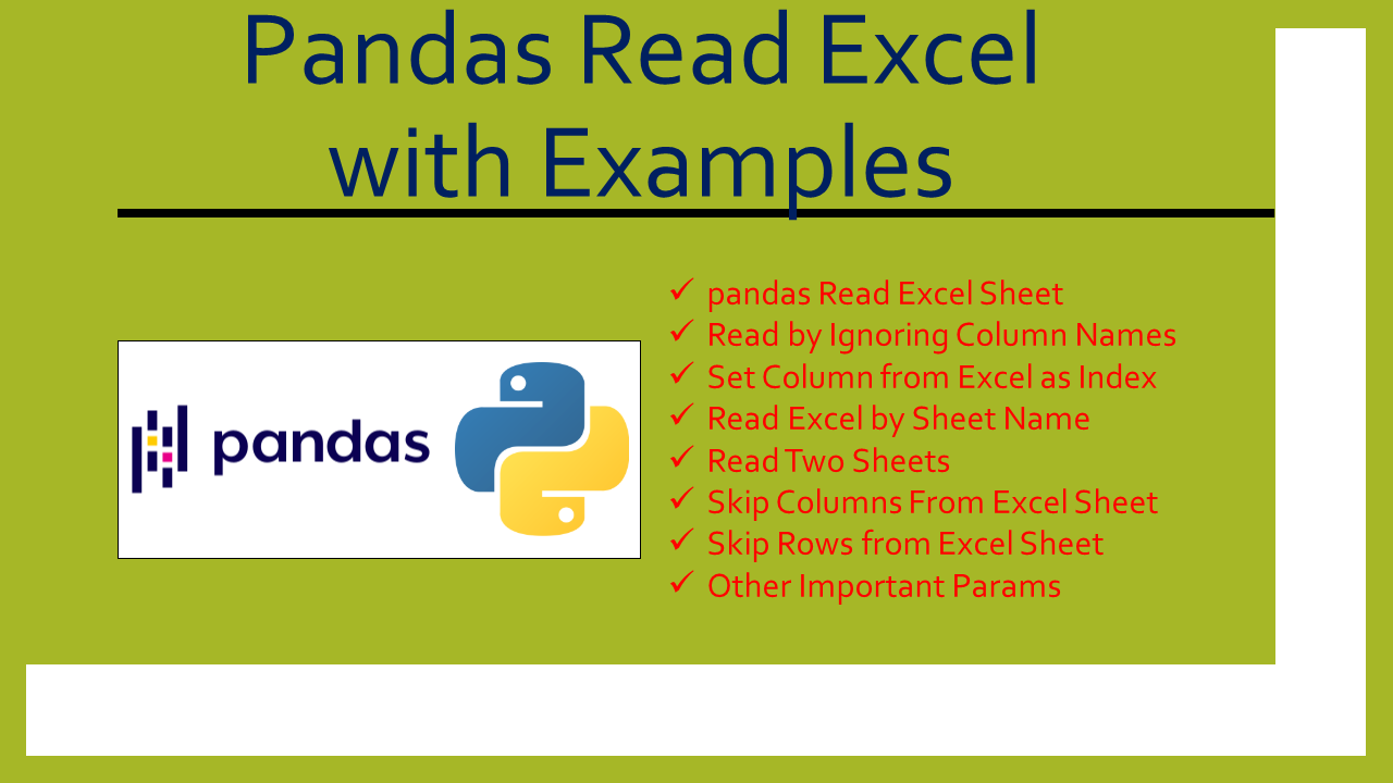 You are currently viewing Pandas Read Excel with Examples