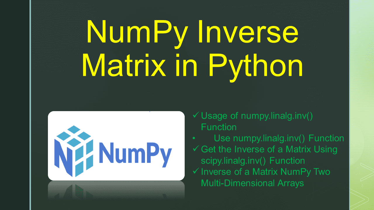 You are currently viewing NumPy Inverse Matrix in Python