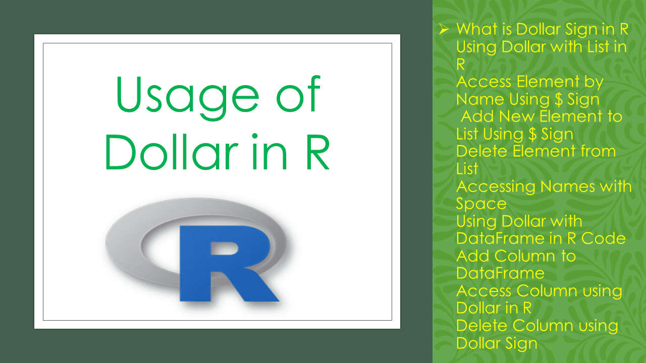 Read more about the article Usage of Dollar in R