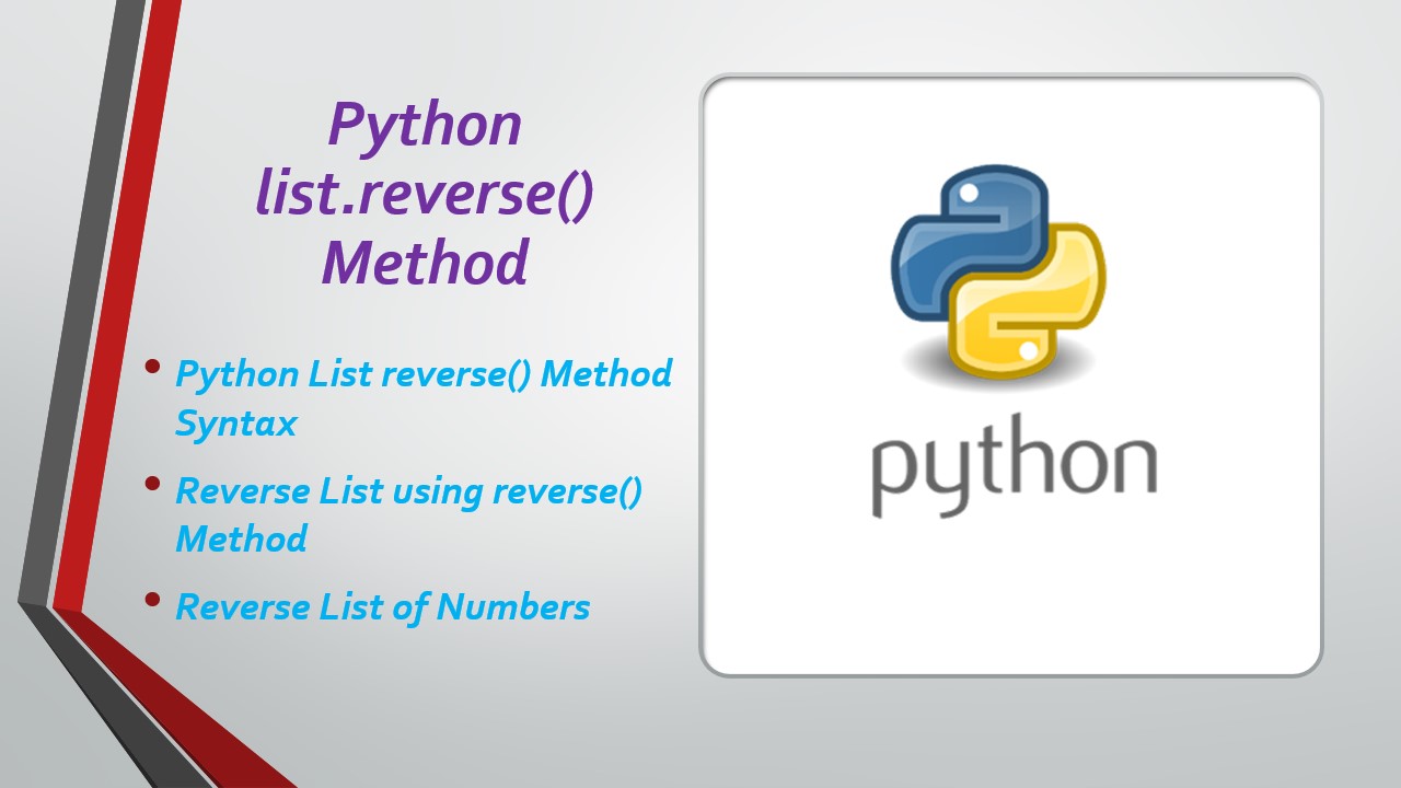 You are currently viewing Python list.reverse() Method