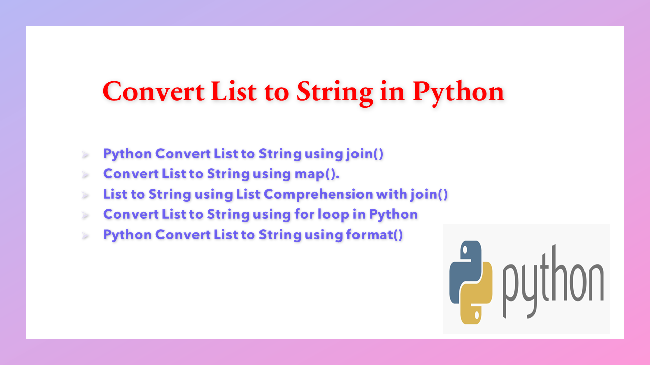You are currently viewing Convert List to String in Python
