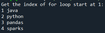 python for loop index
