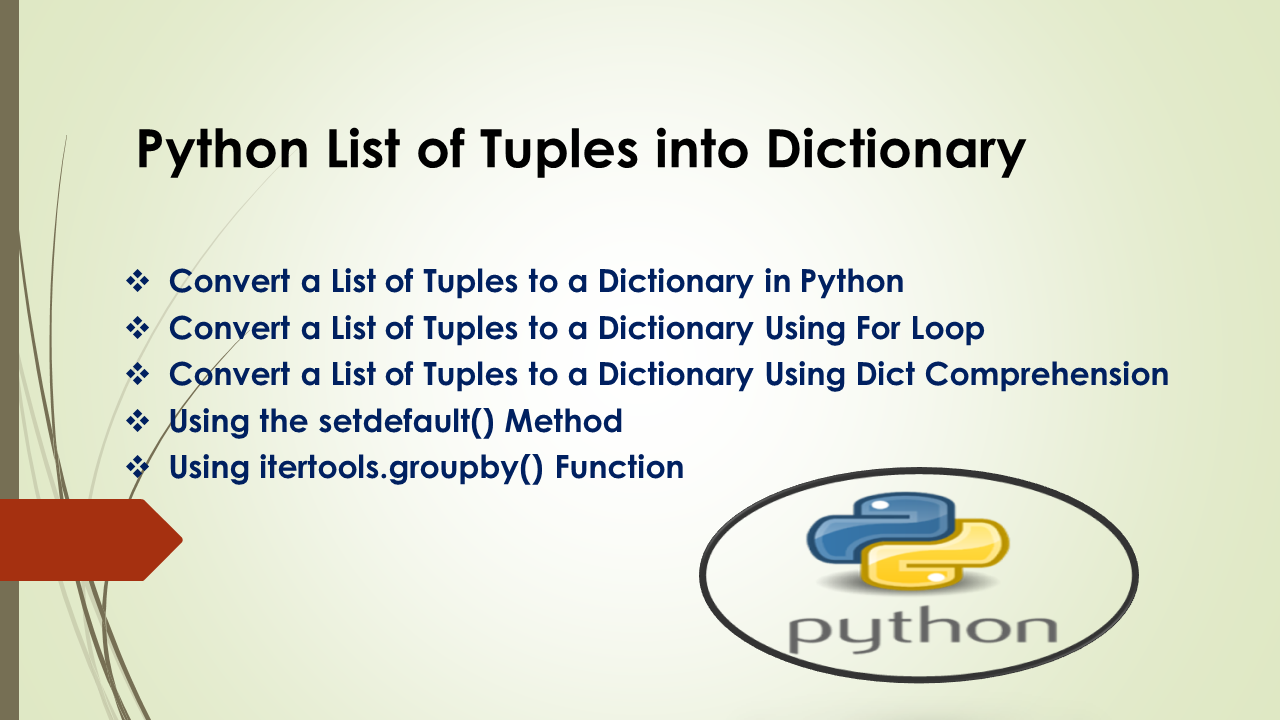Read more about the article Python List of Tuples into Dictionary